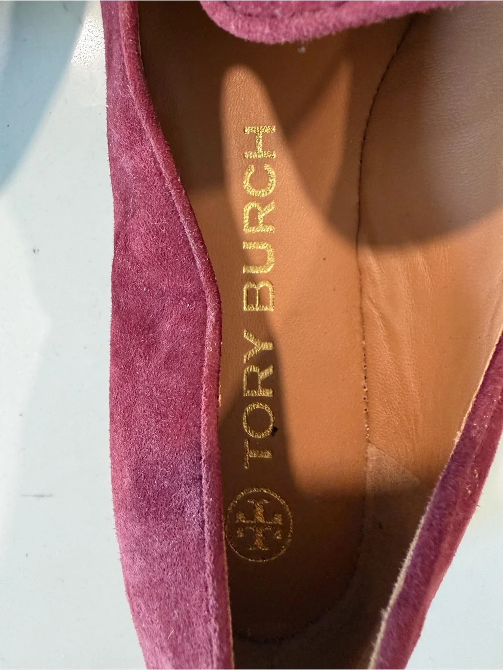 Tory Burch Suede  RUBY SMOKING Loafers in Wine